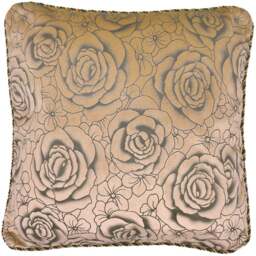 Intimates Flock Rose Latte Filled Cushion 43 x 43cm 2 Pack - Brown - Wilko
