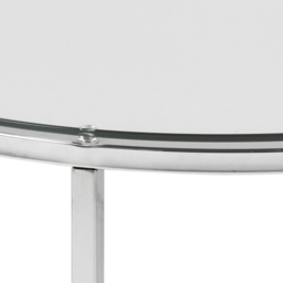 Florence Cross Round Glass Top Metal Side Table - Silver - Furniture To Go - Wilko - thumbnail 5