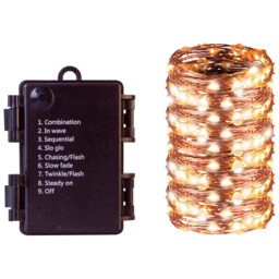 St Helens Battery Copper Wire Lights 20m - White - Wilko - thumbnail 3