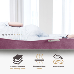 DS Living Reve Double Ruby Gel-Flex Memory Foam Mattress - Red - Wilko - thumbnail 6