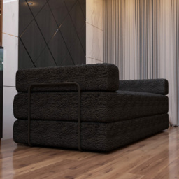 Sliding Wardrobes 4U 3 Seater Black Larry Fabric Sofa Bed - Wilko - thumbnail 7