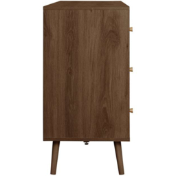 Herringford 6 Drawer Walnut Chevron Chest of Drawers - Brown - Birlea - Wilko - thumbnail 5