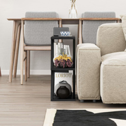 Decortie Lazena 2 Shelf Bute Black Modern Side End Table - Size: 55.4 x 60 x 21.2cm - Wilko - thumbnail 4