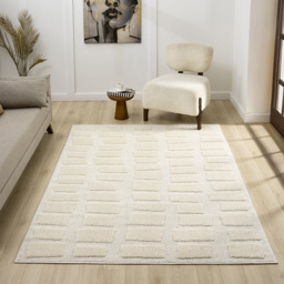 Desire Rugs Isabella Cream Embossed Cobble Rug 80 x 150cm - Wilko - thumbnail 3