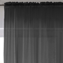 Tyrone Textiles Crystal Black Plain Sheer Voile Panel Curtain 145 x 229cm - Size: 229 x 145 x 1cm - Wilko - thumbnail 4