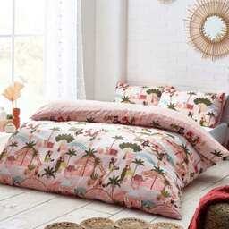 furn. Nalani Super King Size Sand Duvet Cover Set - Multi - Wilko