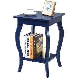 Costway Blue Curved Legs Accent End Table - Size: 2 Shelf - Wilko - thumbnail 4