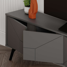 Decortie Dune Anthracite TV Stand with 4 Doors - Grey - Wilko - thumbnail 4