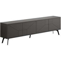 Decortie Dune Anthracite TV Stand with 4 Doors - Grey - Wilko - thumbnail 3