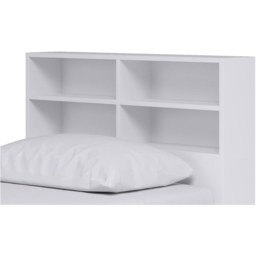 Kudl 4 Shelf White Headboard Bookcase - Size: Single - Wilko - thumbnail 3