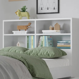 Kudl 4 Shelf White Headboard Bookcase - Size: Single - Wilko