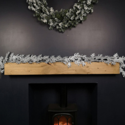 Samuel Alexander Silver Glitter Cedar Leaf Christmas Garland 180cm - Size: 18cm - Wilko - thumbnail 4
