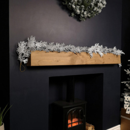 Samuel Alexander Silver Glitter Cedar Leaf Christmas Garland 180cm - Size: 18cm - Wilko - thumbnail 3