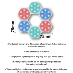 Fx Lab Touch Sensitive Colour Changing Mood Light 6 Pack - Size: 7.5 x 2.5 x 7.5cm - White - FXLAB - Wilko - thumbnail 6