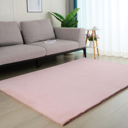 Deluxe Rabbit Faux Fur Rug  - Blossom/120cm - Wilko - thumbnail 5