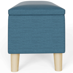 GFW Secreto Teal Blue Hopsack Fabric Ottoman Storage Bench - Size: 37 x 98 x 43cm - Wilko - thumbnail 6