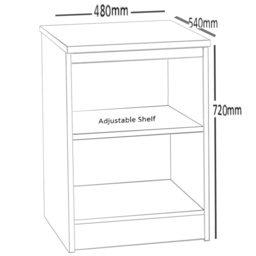 R White Cabinets 2 Shelf Brown Desk Height Bookcase - Size: 72.8 x 47.9 x 54cm - Wilko - thumbnail 6