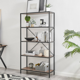 Furniture Box Kelton Black and Wood Box Shelf Unit - Size: 34 x 90 x 170cm - Furniturebox - Wilko - thumbnail 5