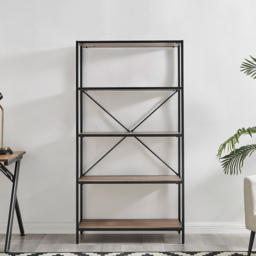 Furniture Box Kelton Black and Wood Box Shelf Unit - Size: 34 x 90 x 170cm - Furniturebox - Wilko - thumbnail 4