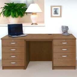 R White Cabinets 7 Drawer Dark Brown Set-09 Desk - Size: 72.8 x 155.8 x 54cm - Wilko - thumbnail 1