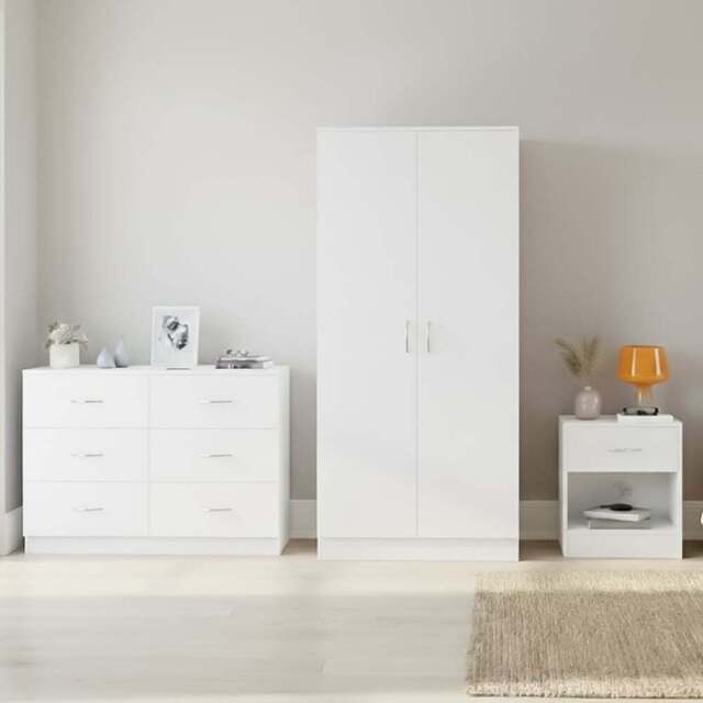 Vida Designs Riano White 3 Piece Bedroom Furniture Set - Wilko - image 1