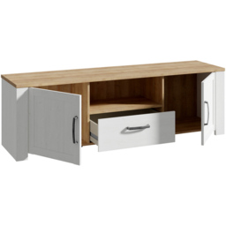 Florence Bohol 2 Door Single Drawer White Riviera Oak TV Unit - Size: 42 x 166 x 52cm - Brown - Wilko - thumbnail 5