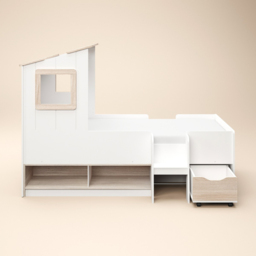 Flair Millie White Low Sleeper Play House Bed Frame with Storage - Size: Single - Wilko - thumbnail 4