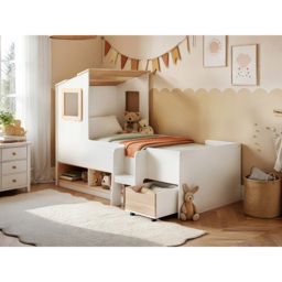 Flair Millie White Low Sleeper Play House Bed Frame with Storage - Size: Single - Wilko - thumbnail 6