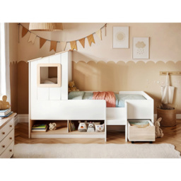 Flair Millie White Low Sleeper Play House Bed Frame with Storage - Size: Single - Wilko - thumbnail 5