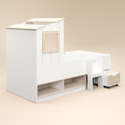 Flair Millie White Low Sleeper Play House Bed Frame with Storage - Size: Single - Wilko - thumbnail 3