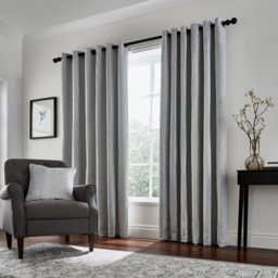 Helena Springfield Roma Lined Silver Eyelet Curtains 228 x 183cm - Size: W 229 x D 183cm - Wilko - thumbnail 5
