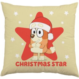 Bluey and Bingo Festive Star Reversible Cushion Natural and Red - Wilko - thumbnail 1