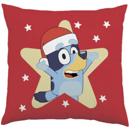 Bluey and Bingo Festive Star Reversible Cushion Natural and Red - Wilko - thumbnail 3