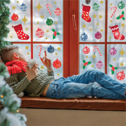 Walplus Merry Double-Sided Christmas Window Stickers 54 Piece - Size: 0.2 x 43 x 77cm - Multi - Wilko - thumbnail 3