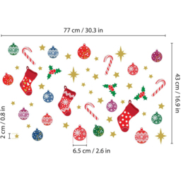 Walplus Merry Double-Sided Christmas Window Stickers 54 Piece - Size: 0.2 x 43 x 77cm - Multi - Wilko - thumbnail 7