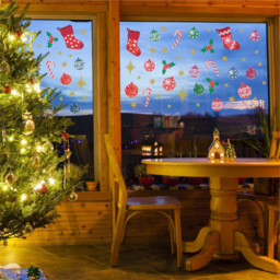 Walplus Merry Double-Sided Christmas Window Stickers 54 Piece - Size: 0.2 x 43 x 77cm - Multi - Wilko - thumbnail 4