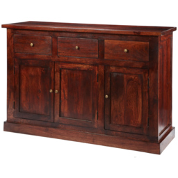 Brooklyn Esma 3 Door 3 Drawer Dark Mango Large Sideboard - Size: 90 x 135 x 50cm - Brown - Wilko - thumbnail 3