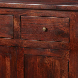 Brooklyn Esma 3 Door 3 Drawer Dark Mango Large Sideboard - Size: 90 x 135 x 50cm - Brown - Wilko - thumbnail 4
