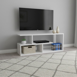 Shefa Eden 4 Shelf White TV Unit - Size: 40 x 100 x 30cm - Wilko - thumbnail 5