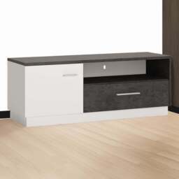 Florence Zingaro Single Door Single Drawer Single Shelf TV Unit - Grey - Furniture To Go - Wilko - thumbnail 1