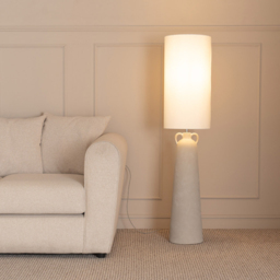ValueLights Grayson Natural Ceramic Urn Style Midi LED Floor Lamp - Size: 12.3 x 27 x 27cm - Cream - Wilko - thumbnail 3