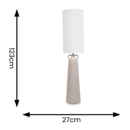ValueLights Grayson Natural Ceramic Urn Style Midi LED Floor Lamp - Size: 12.3 x 27 x 27cm - Cream - Wilko - thumbnail 5