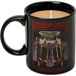 Steve Rhodes Worship Coffee Vanilla Espresso Scented Candle with Black Mug - Size: 12 x 11.5 x 11.5cm - Wilko