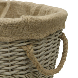 JVL Willow Antique Wash Log Basket with Rope Handles 46 x 57 x 47cm - Size: 57 x 47 x 46cm - Multi - JVL Homewares - Wilko - thumbnail 6