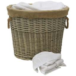JVL Willow Antique Wash Log Basket with Rope Handles 46 x 57 x 47cm - Size: 57 x 47 x 46cm - Multi - JVL Homewares - Wilko - thumbnail 3