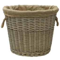 JVL Willow Antique Wash Log Basket with Rope Handles 46 x 57 x 47cm - Size: 57 x 47 x 46cm - Multi - JVL Homewares - Wilko - thumbnail 4