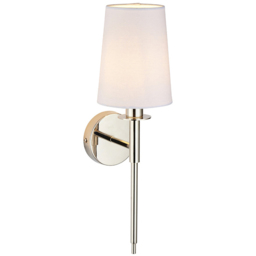 Merano Florence Nickel and White Fabric Wall Lamp - Size: 17 x 13 x 44.8cm - Wilko - thumbnail 4