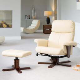 Artemis Home Woodacre Cream Swivel Recliner Chair with Footstool - Size: Single - Wilko