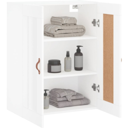 vidaXL 2 Door White Wall Mounted Cabinet - Size: 90 x 69.5 x 34cm - Wilko - thumbnail 4