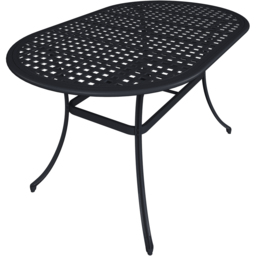 Charles Bentley Cast Aluminium 6 Seater Oval Dining Set - Black - Wilko - thumbnail 7